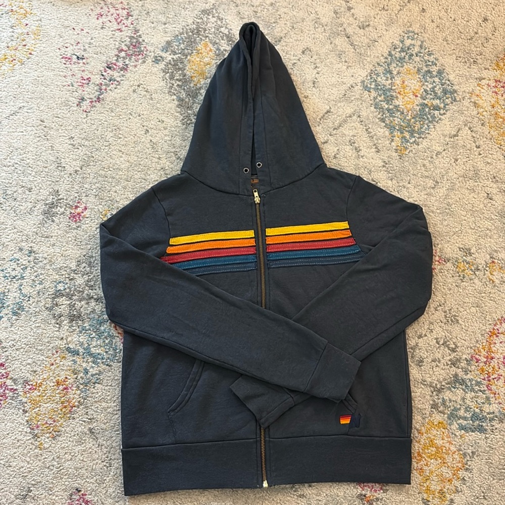 Aviator Nation 5 Stripe Hoodie size small
